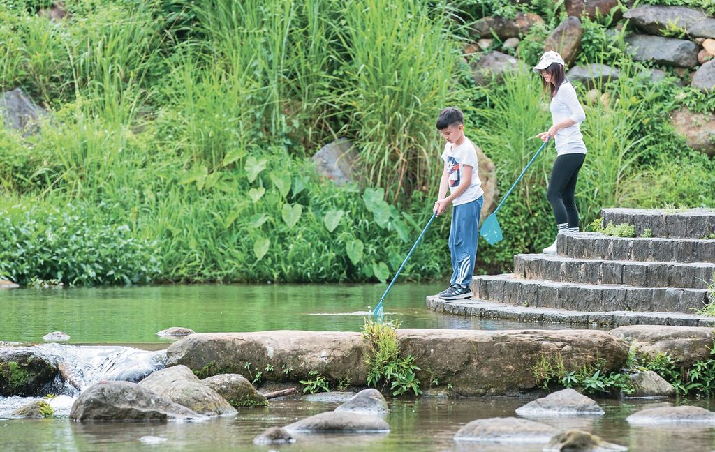 大沟溪生态治水园区生态丰富，也有清凉小溪可以戏水。(图片来源：台北市政府观光传播局)