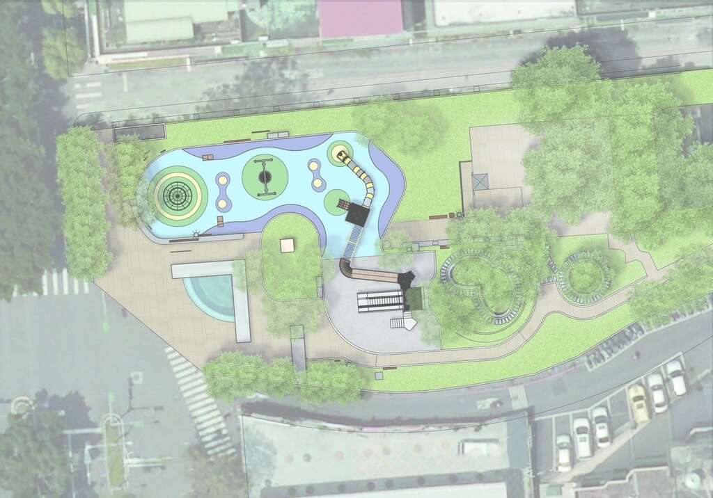 富民生态公园儿童游戏场愿景平面图(图片来源：台北市政府工务局公园路灯工程管理处)