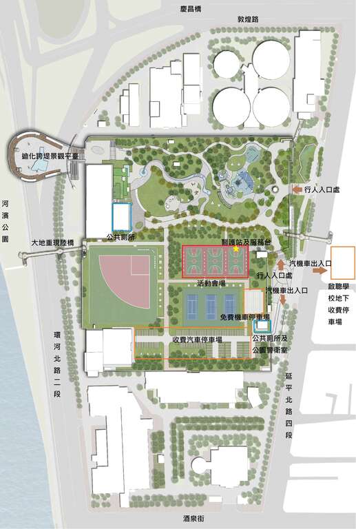 112年度敦亲睦邻活动现场配置图(图片来源：台北市政府工务局卫生下水道工程处)