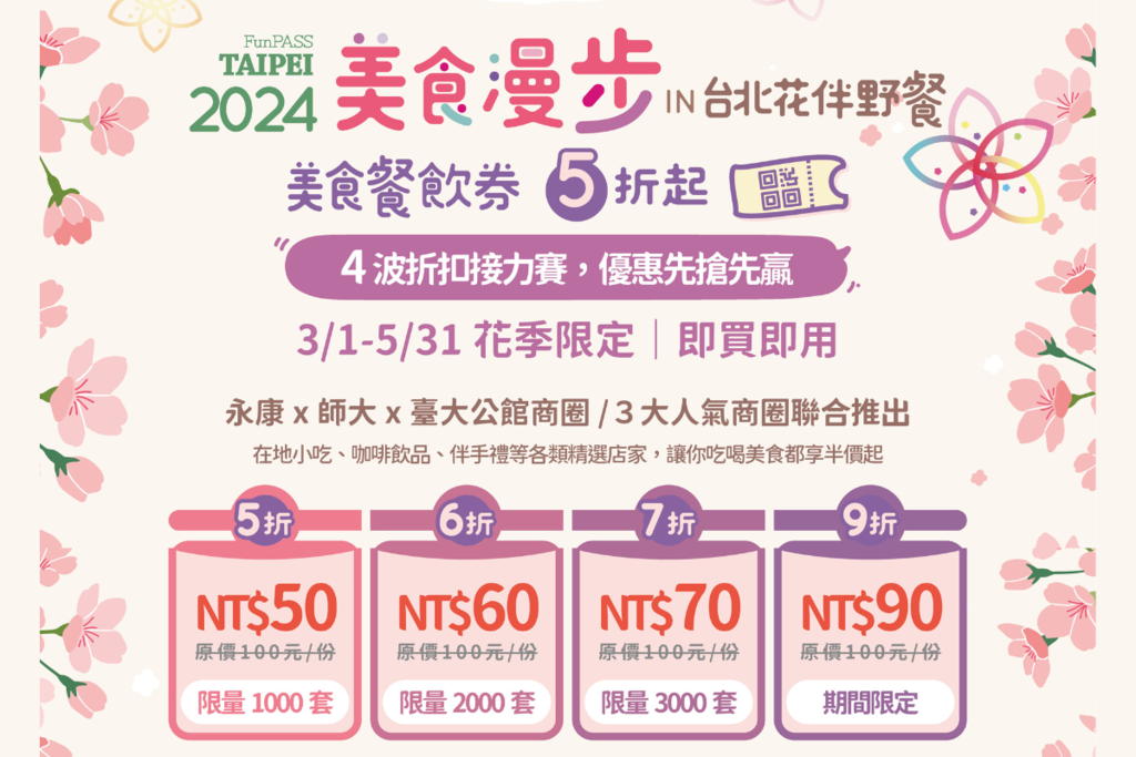 設好鬧鈴準備開搶，4波折扣接力賽！31上午十點準時開賣(圖片來源：臺北市政府觀光傳播局)