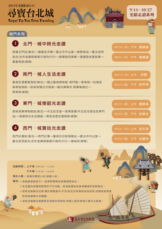 假日系列導覽路線表1(圖片來源：臺北市立文獻館)