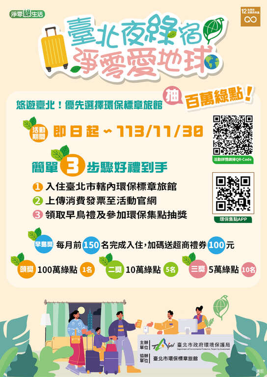 臺北夜綠宿活動海報(圖片來源：臺北市政府環境保護局)