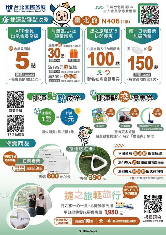 2024台北国际旅展，台北捷运推出多项会员好康活动(图片来源：台北大众捷运股份有限公司)