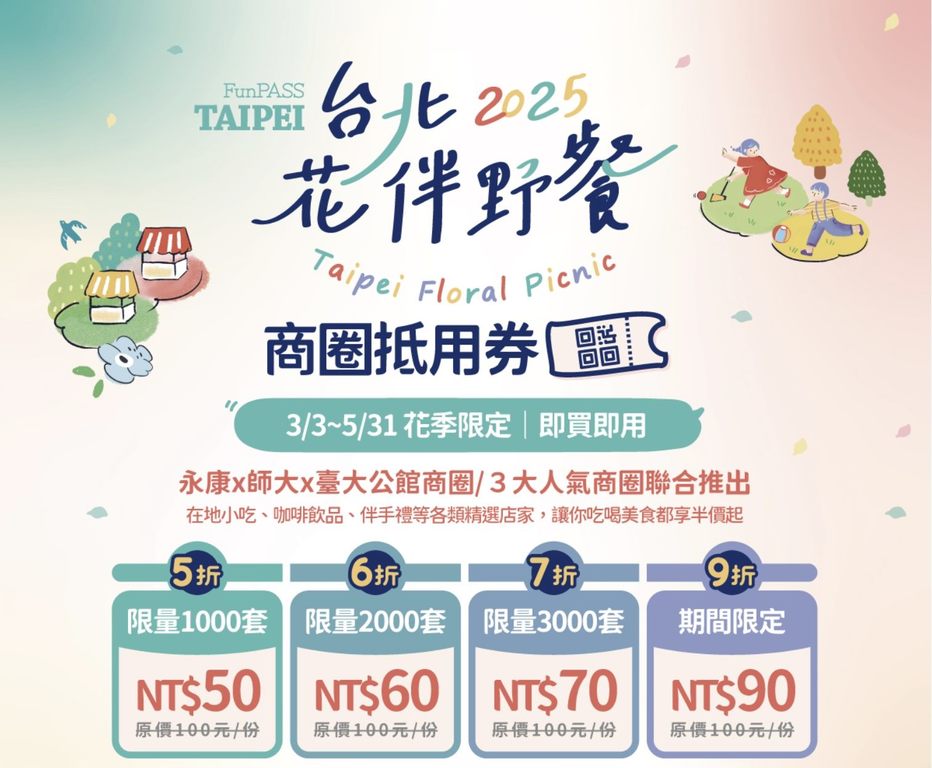 设好闹铃准备开抢，4波折扣接力赛！3月3日上午十点准时开卖(图片来源：台北市政府观光传播局)