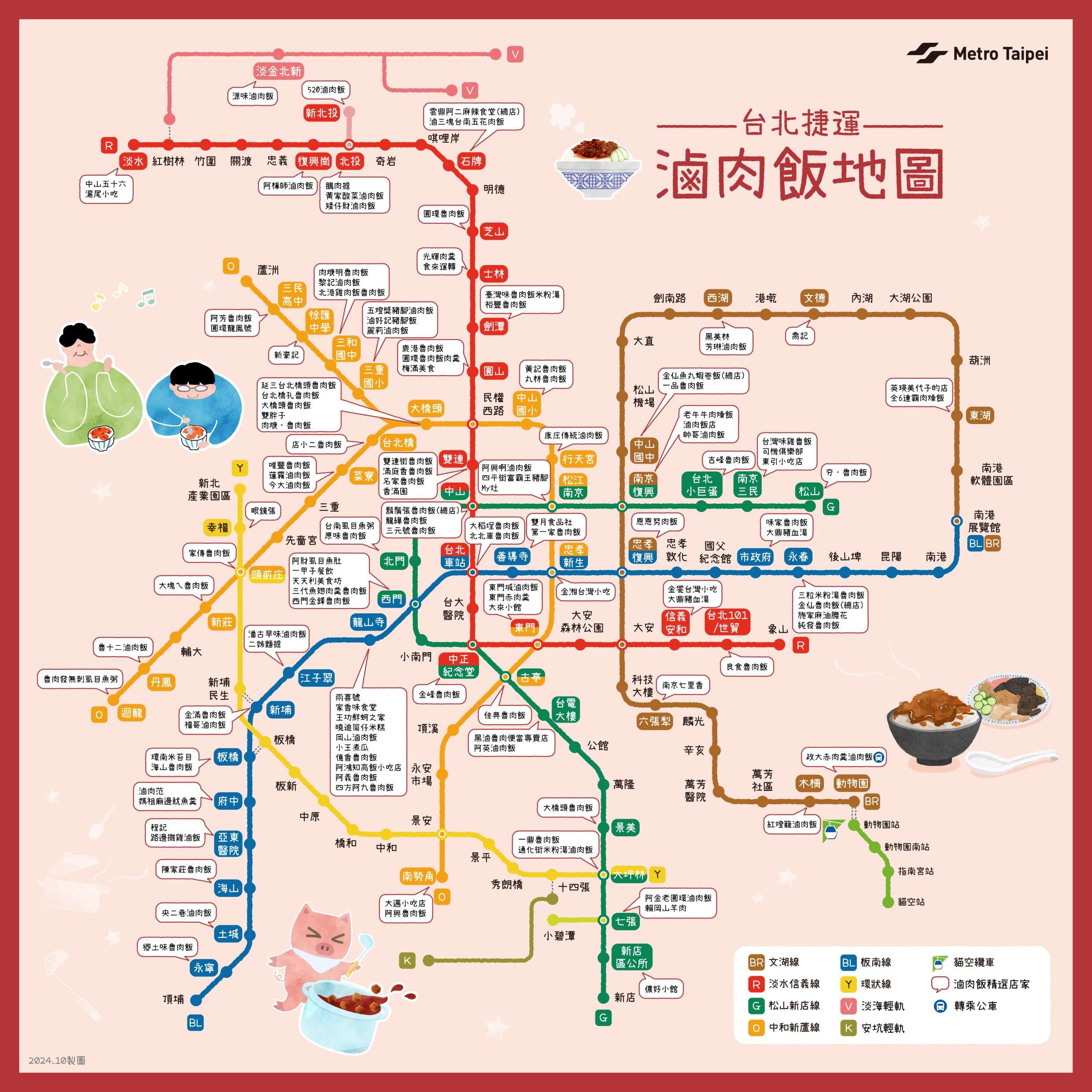 滷肉飯地圖(圖片來源：臺北大眾捷運股份有限公司)