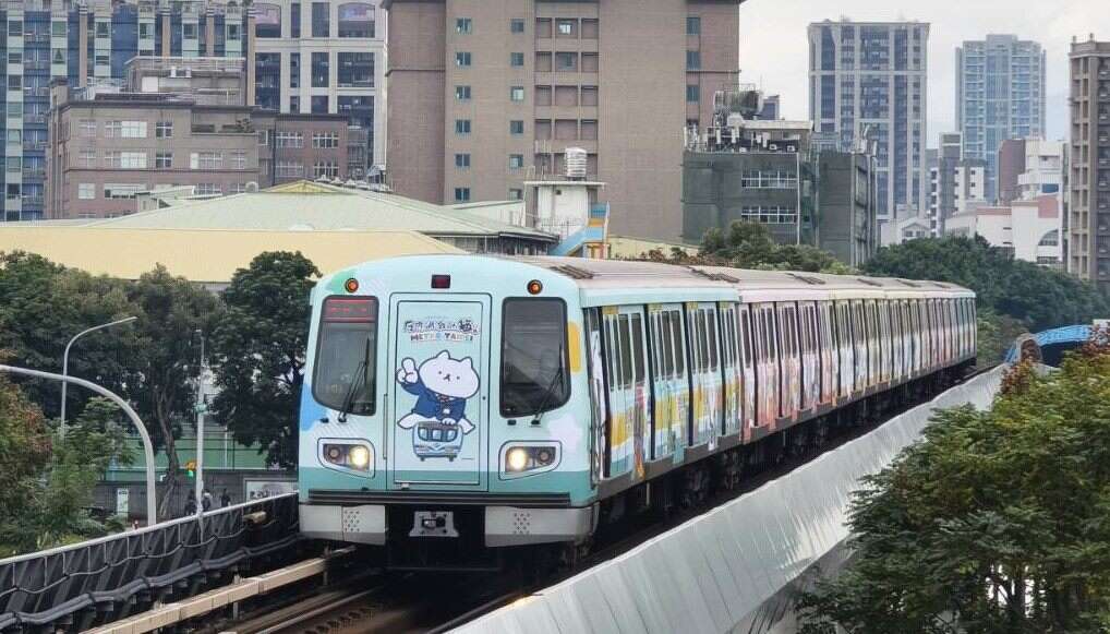 「反应过激的猫」彩绘列车(图片来源：台北大众捷运股份有限公司)