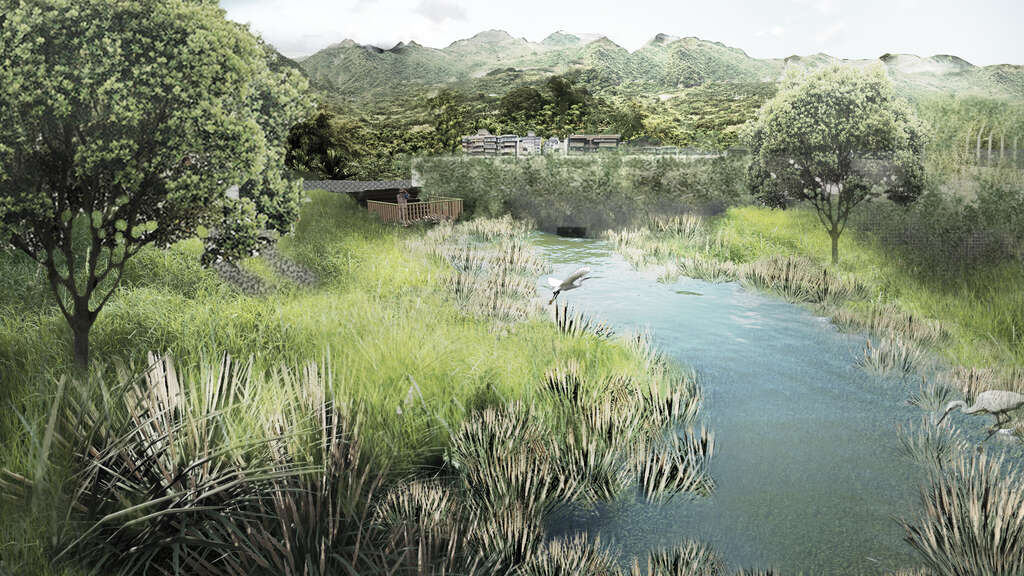 模拟示意图-湿地植物区与环境教育平台