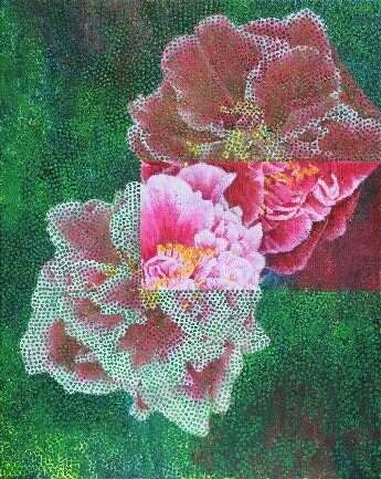 台灣3E美術會以「茶花」為創作主題（圖片來源：臺北市政府工務局公園路燈工程管理處）