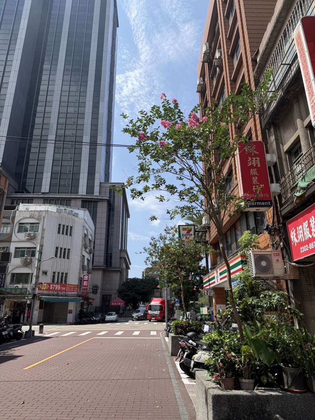 西園路紫薇搭配仙丹複層式花臺（圖片來源：臺北市政府工務局公園路燈工程管理處）