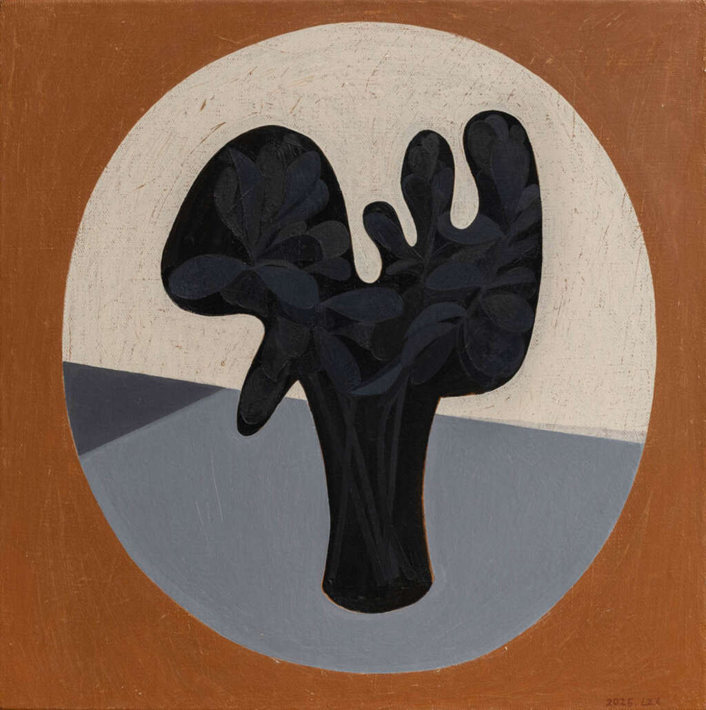 蘭昭形，靜物 2，2025，油彩／畫布，70 × 70 cm（圖片來源：誠品生活松菸）
